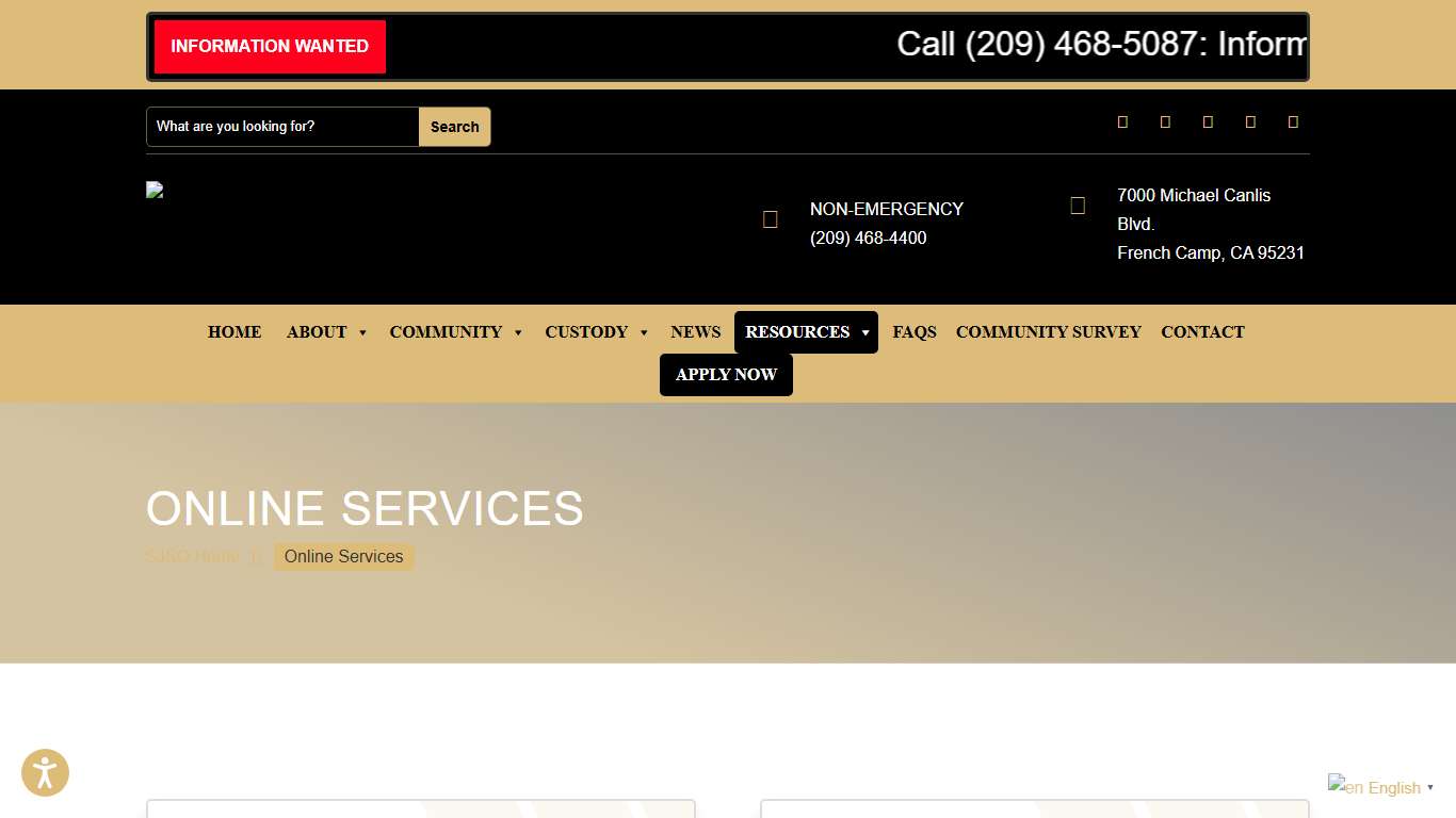 Online Services San Joaquin County Sheriff's Office